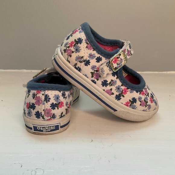 OshKosh Floral Mary Jane Toddler Shoes Size 3 - Picture 1 of 6